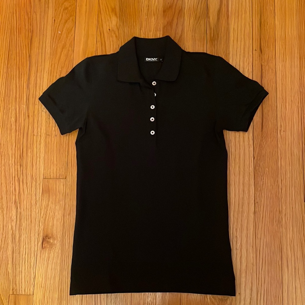 Girls DKNY Black Collared Short Sleeve Shirt